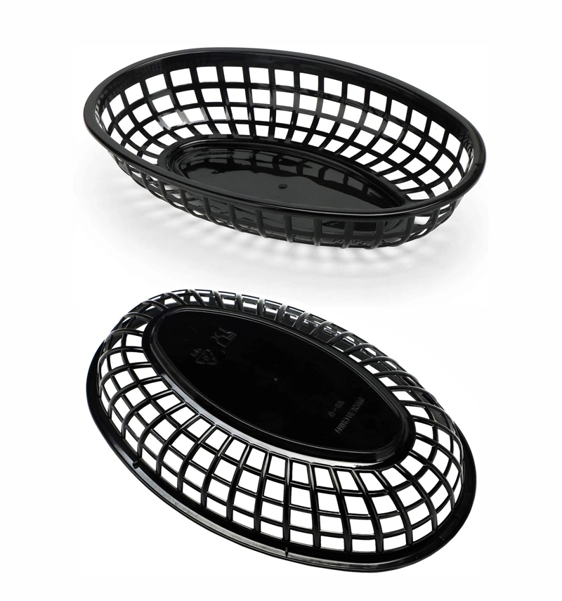 Plastic Fry Fast Food Basket Bread Baskets Oval-Shaped Tray Restaurant Supplies, Deli Serving Bread Basket for Chicken, Burgers, Sandwiches &amp; Fries