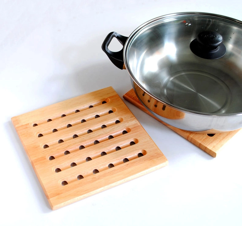 Supplier Round Square Bamboo Carved Pot Cooker Coaster Insulation Mat